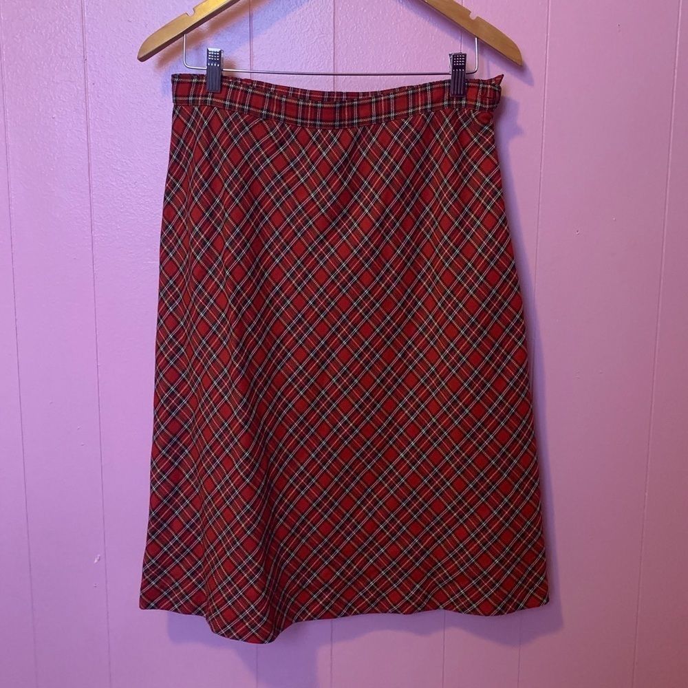 Sag Harbor vintage plaid skirt 12P